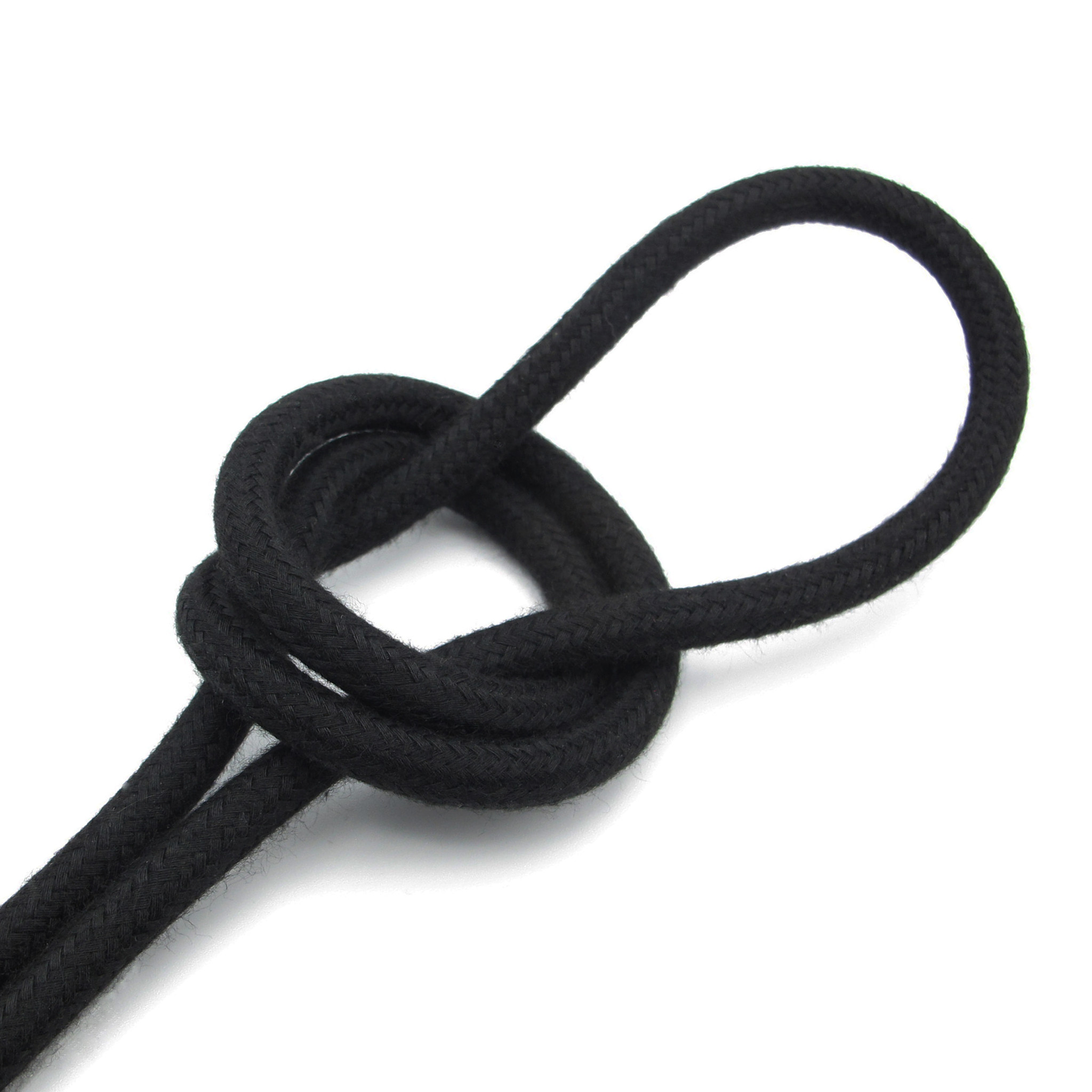 Fabric Cord Black - round, linen - Kynda Light